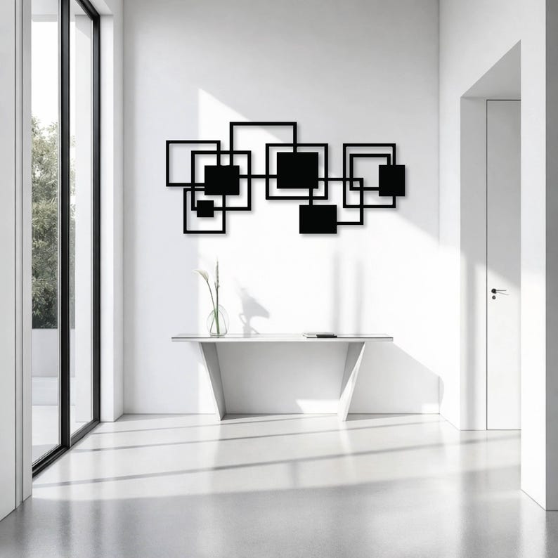 Minimal Geometric Metal Wall Decor – Abstract Modern Art for Living ...