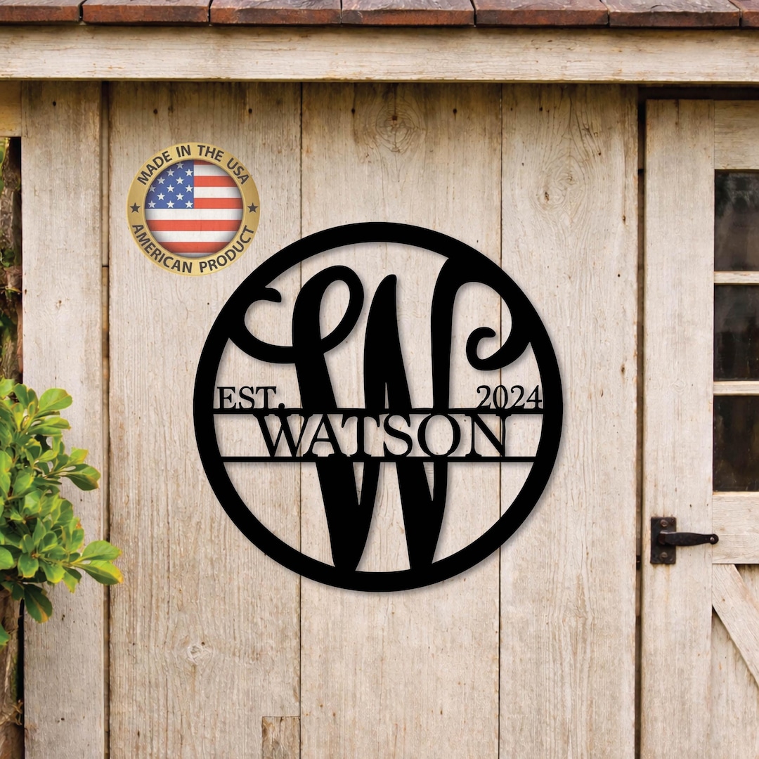 Personalized Family Name Metal Sign - Monogram Wall Decor - Etsy