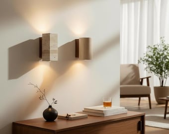 Wabi Sabi Yellow Marble Wall Lamp LED Bedside Light for Bedroom Living Room