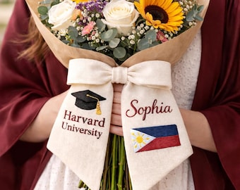 Embroidered Philipin Graduation Wreath Sash, Philipion Class of 2026 Door Decor, College Graduation Gift