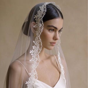 Mantilla Bridal Veil, fingertip cathedral length wedding veil