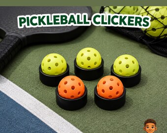 Juguetes antiestrés con forma de clic para pickleball impresos en 3D – Recuerdos para fiestas deportivas, regalo para equipos – Plástico PLA texturizado