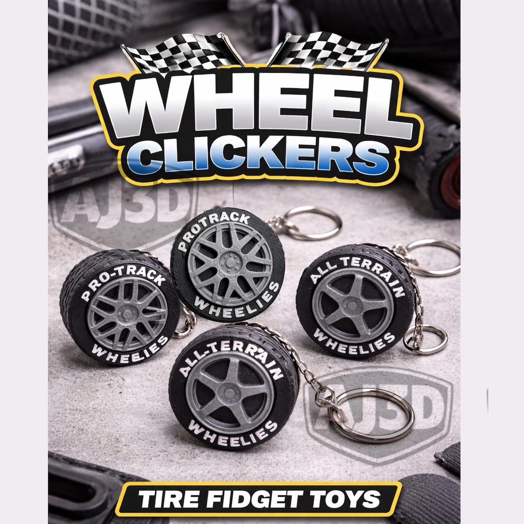 Car Fidget Keychains 3D Printed Wheel Clicker Fidget Toy Keychain | Car Lover Accessory ...