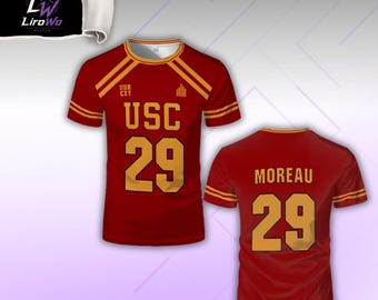 USC Moreau Jersey, Sport Jersey Style T-Shirt, Hockey inspiriertes Jersey-Shirt, Geschenk für Gamer