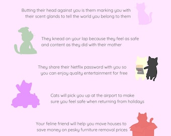 Quiet Language of Cats Print – Funny Feline Affection Poster (Digital Download)