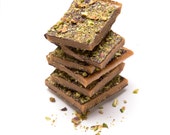 Dark Chocolate Pistachio Toffee Organic Fair Trade 71% Dark Chocolate