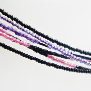 Black pink multistrand big tire drop necklace image 9