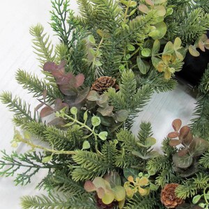 SMALL Eucalyptus and Pine Wreath Small Woodland Every Day Wreath or Candle Ring Pinecone Mirror Wreath Woodsy Wreaths Designawreath image 7