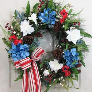 Patriotic Home or Door Decor American Flag Wreath Independence Day Porch Decor Summer Door Hanger Wreath for Memorial Day July 4th image 6