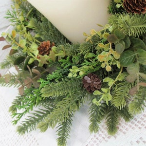 SMALL Eucalyptus and Pine Wreath Small Woodland Every Day Wreath or Candle Ring Pinecone Mirror Wreath Woodsy Wreaths Designawreath image 5