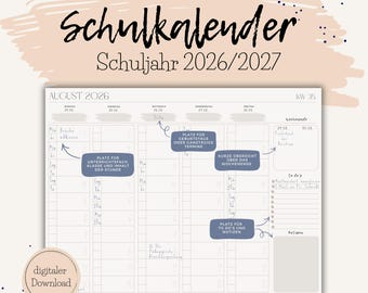 Digitaler Lehrkräftekalender 26/27 | Dein übersichtlicher Schulplaner für einen entspannten Schulalltag