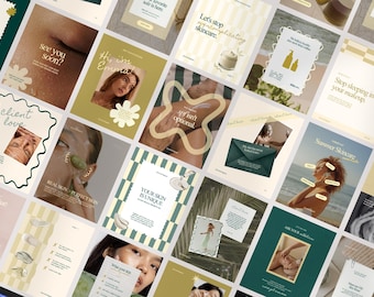 30+ Esthetician & Skincare Social Media Templates | Beauty Salon Canva Kit Canva Templates