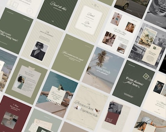 50+ Old Money Aesthetic Instagram Templates | Luxury Branding Canva Kit | Premium Instagram Templates for Quiet Luxury Brands