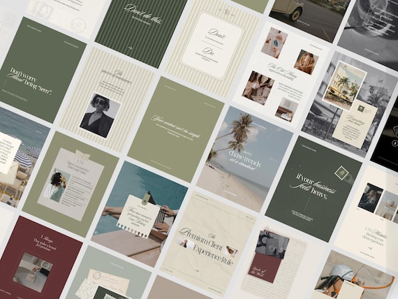 50+ Old Money Aesthetic Instagram Templates | Luxury Branding Canva Kit | Premium Instagram Templates for Quiet Luxury Brands
