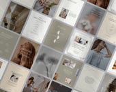 Minimalist Aesthetic Therapist Instagram Templates, Canva Templates for Mental Health Professionals, Mindset Coaches & Wellness Counselors