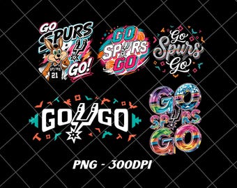 Go Spurs Go PNG, San Antonio Spurs PNG, Basketball Fan Shirt Design, Basketball Game Day Graphic, Digital Download Bundle