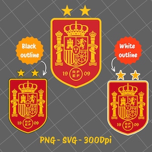 Escudo de fútbol de España en formato SVG y PNG, archivo vectorial para corte (descarga digital).