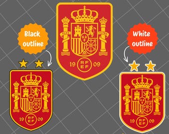 Escudo de fútbol de España en formato SVG y PNG, archivo vectorial para corte (descarga digital).