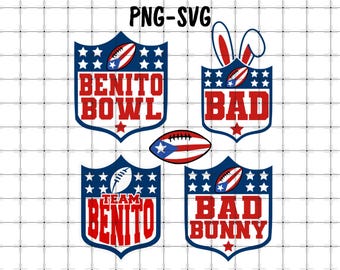 Bad Bunny Football SVG | Team Benito PNG, Halftime Show