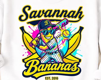 Retro Savannah Bananas Baseball PNG, Vintage Summer Sports Design (Digital Download)