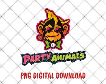 Banana Ball Monkey Mascot PNG | Party Animals Design (Digital Download)