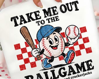 Take Me Out To The Ballgame SVG, Vintage Baseball PNG (Digital Download)
