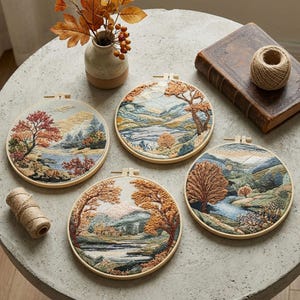 Nature Landscape Embroidery Kit – Scenic DIY Hand Embroidery