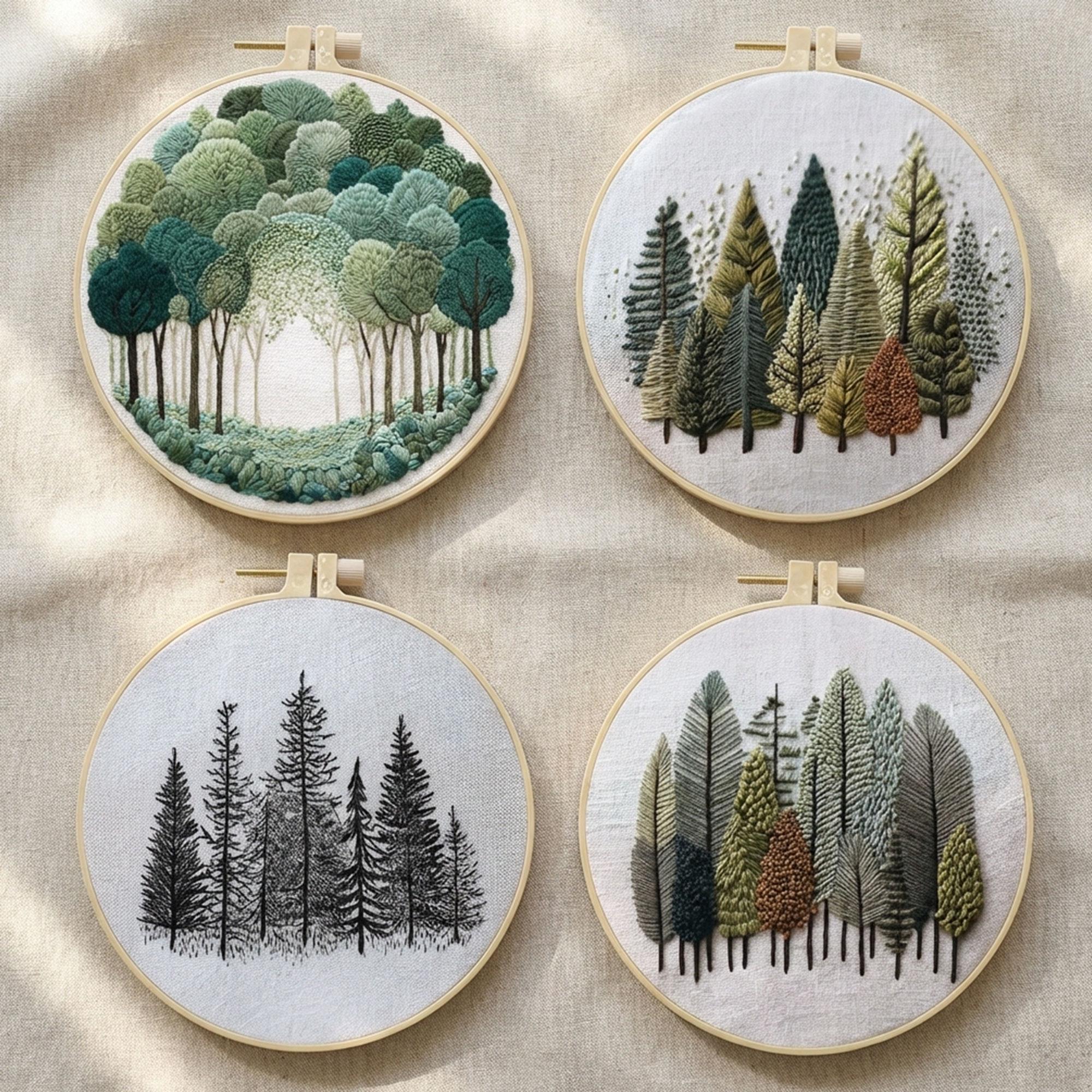 Forest Landscape Embroidery Kit – Nature Inspired DIY Craft - Etsy