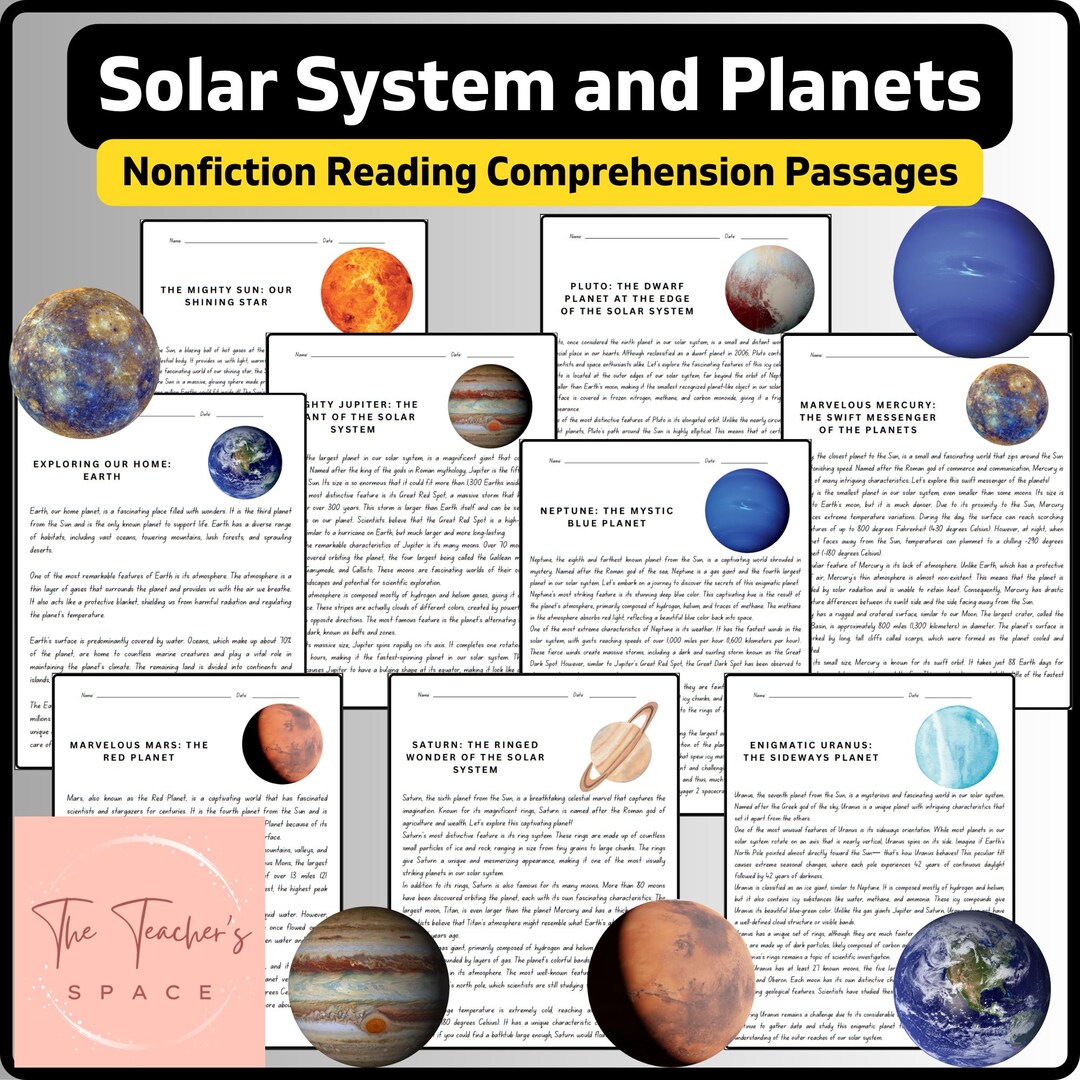 Solar System and Planets Science Nonfiction Reading Comprehension ...