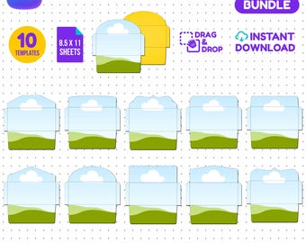 Money Envelope Template Bundle, 10 Blank Canva Designs, Cash Gift Envelope, Svg Png Pdf Dxf, Cricut Cut File, Printable, Instant Download