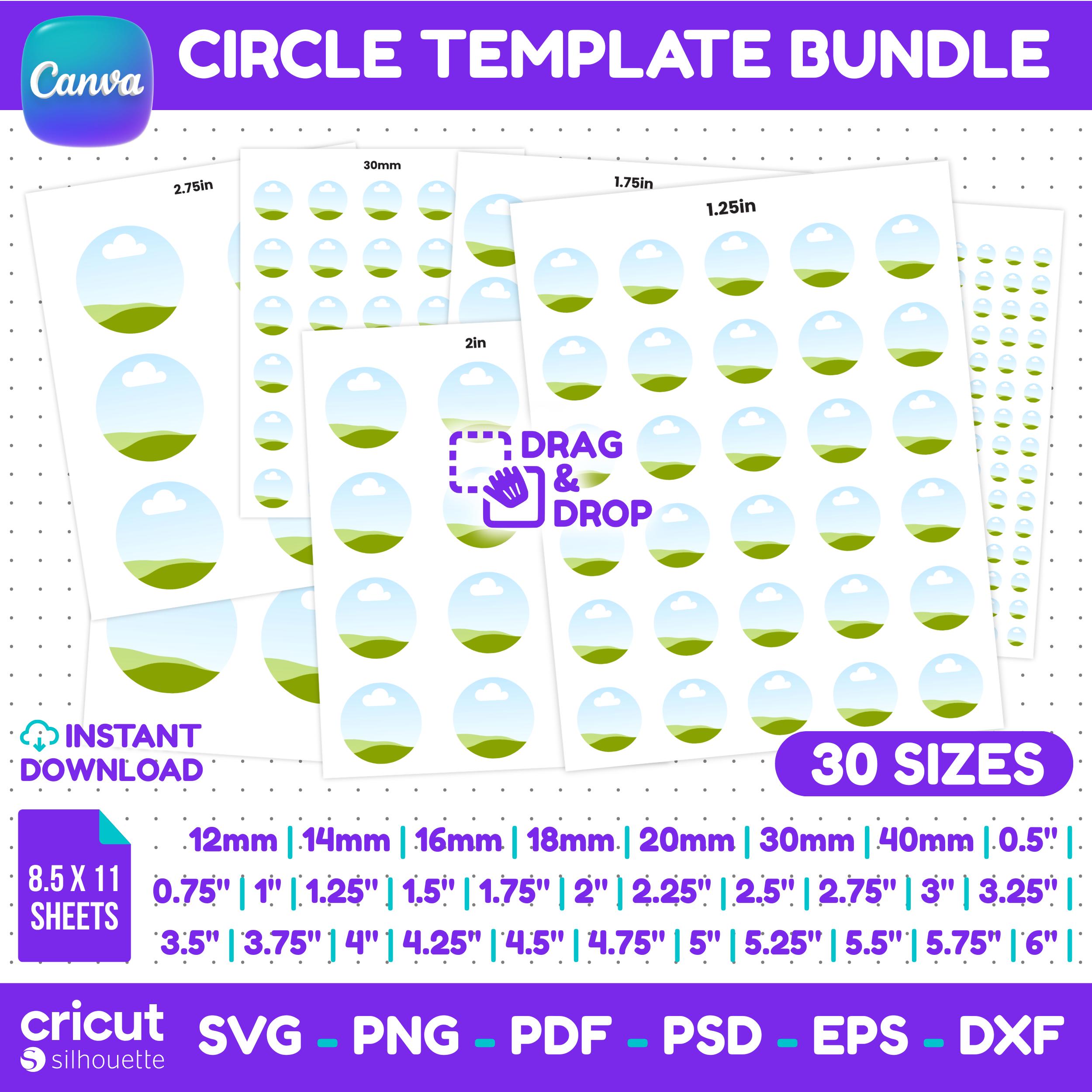 Ex Rounded Templates A Circle Template Bundle, Round Label Sticker Templates, 30 Sizes, Canva ...