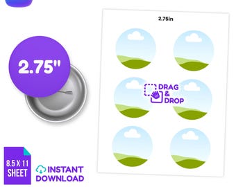 1.5 Inch Button Pin Template Canva Editable Round Badge Design (svg ...
