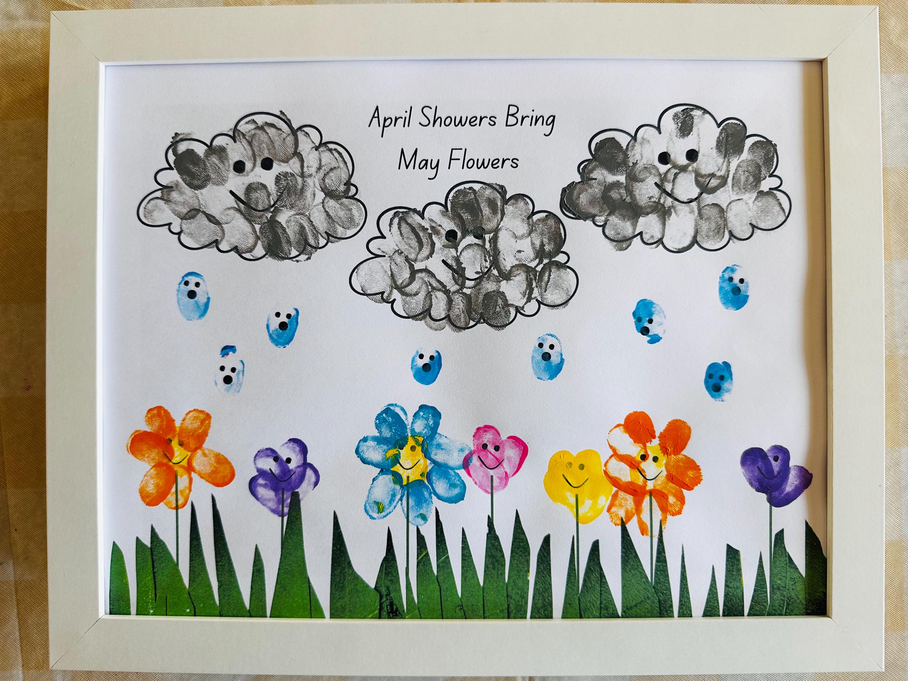 Fingerprint Spring Flower Craft Kids Thumbprint Art Activity Digital ...