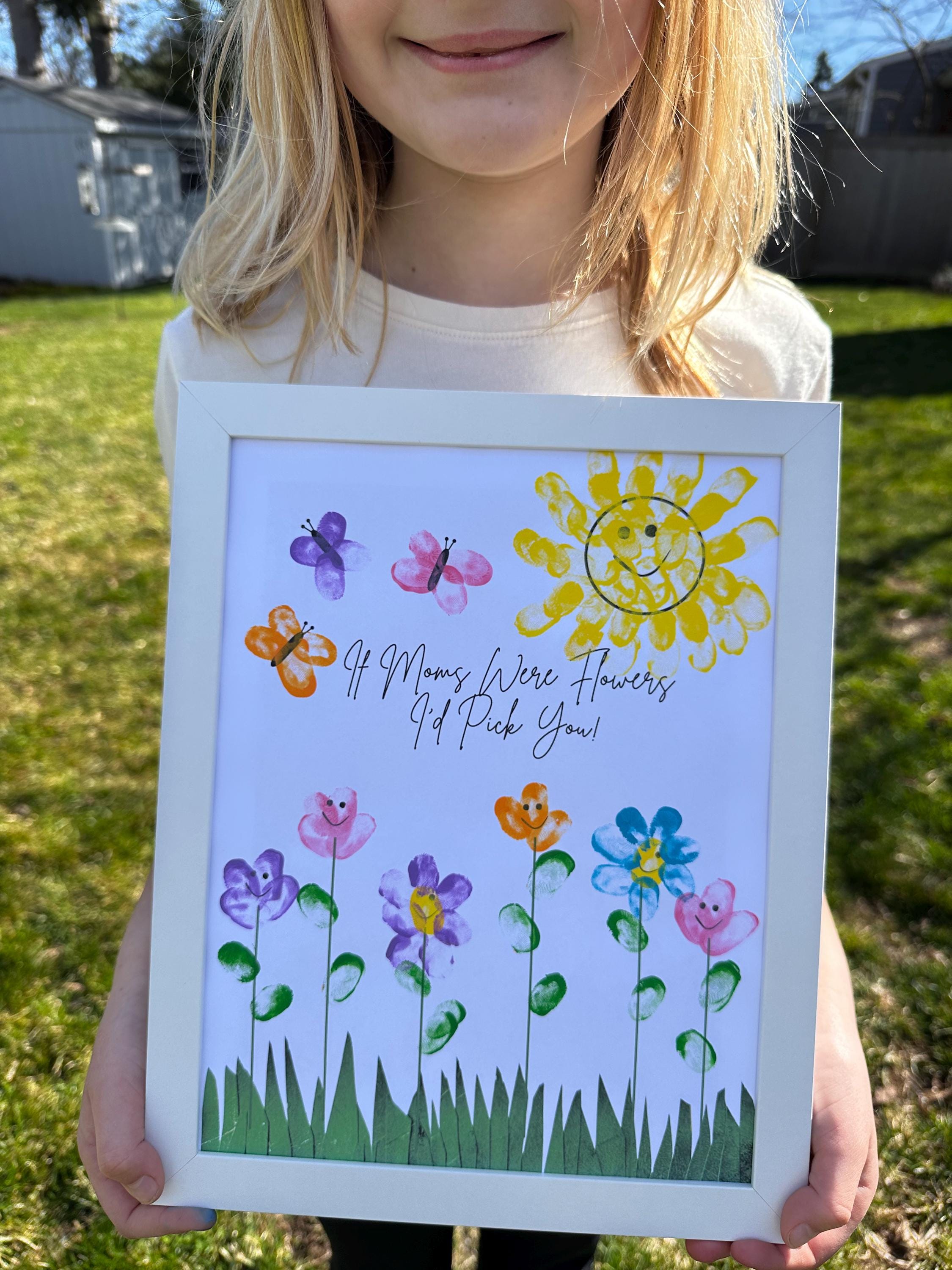 Fingerprint Flower Craft Art Teacher Appreciation Mother's Day Card ...
