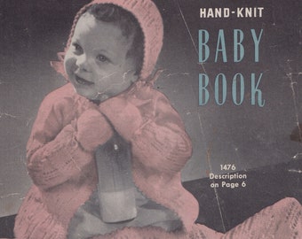 1950s Monarch No 111 Infant Clothes, Layettes and Accessories Vintage Knitting Patterns Hand Knit Baby Book