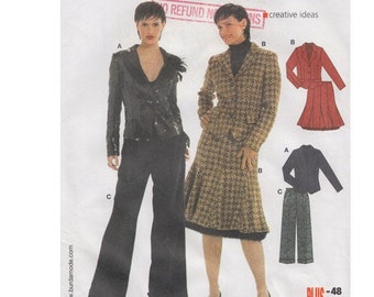 ON SALE Burda 8161 Womens Jacket, Flared Skirt and Pants Pattern Bust 32.5 - 40 Princess Seam / Insets / Womens Sewing Pattern