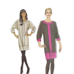 Gemakkelijk te naaien jurk met kimonomouwen patroon Vogue 8610 maat 8-14 ongesneden FF OOP naaipatroon