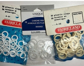 Vintage Plastic Rings in Original Packaging Choose A-01 / A-02 / 3/4" or Mixed Lot