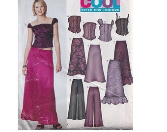 New Look Sewing Pattern 6207 Corset with Long Skirt or Flared Pants Size 4 to 14 Bust 28 to 36 Strapless / Off Shoulder or Spaghetti Strap