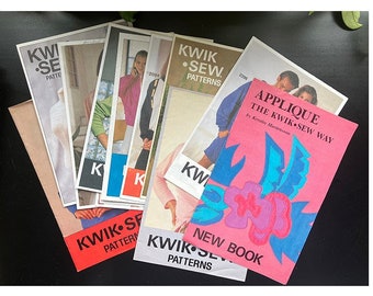 Bundle of 11 Kwik Sew Pattern Brochures Vintage 1980s and 1990s Leaflets - Pattern Catalogues - Fold Out Brochures