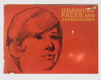 Vintage 70s Drawing Faces and Expressions Grosset Art Instruction Book by Victor Perard Revised by Rune Hagman Original 1950s Printing