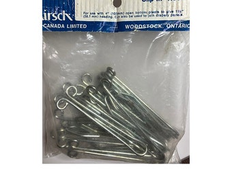 14 Slip In Hooks No 1019e Kirsch of Canada Vintage Drapery Hooks 3 Inch Hooks with 1/2 Inch Drop