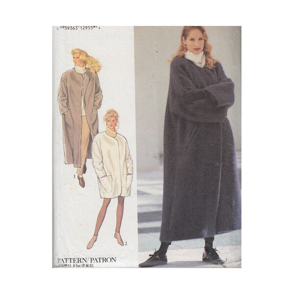 Patron manteau Oversized Misses en 3 longueurs Style couture motif 2152 tailles 8 à 10, buste 31,5 à 40 Vintage des années 1990 embrayage manteau manteau en voiture