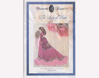 Passione Ricamo RL02 The Lady of Roses Italian Style in Counted Cross Stitch Designs Romantic Time - Original Pattern