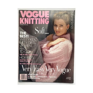 Vintage 90s Vogue Knitting Magazine Winter 92/93 Witty Kids, Nifty Gifts, Hats to Go, Designer Knits, Very Easy Very Vogue Knitting Patterns image 1