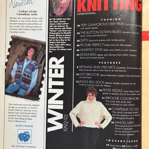 Vintage 90s Vogue Knitting Magazine Winter 92/93 Witty Kids, Nifty Gifts, Hats to Go, Designer Knits, Very Easy Very Vogue Knitting Patterns image 2
