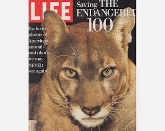 Vintage 90s Life Magazine September 1995 Saving the Endangered 100 American Plants and Animals
