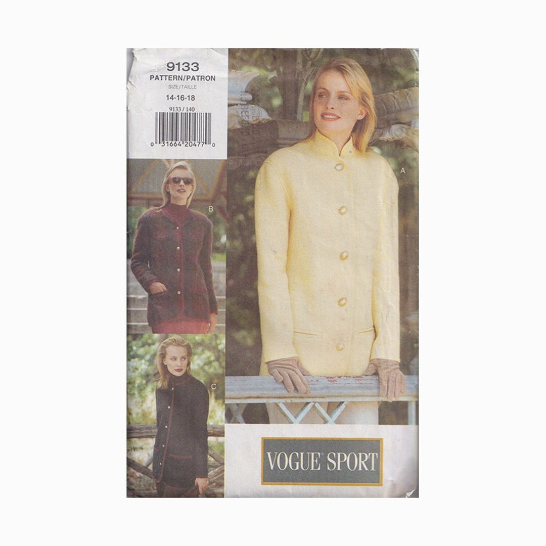 Easy Vogue 9133 Jacket Pattern Size 14 18 Bust 36-40 / Raised Collar or ...