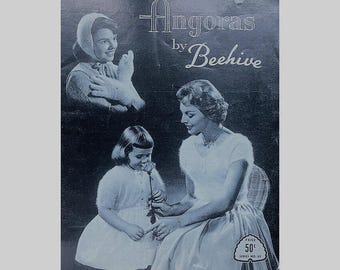 1950s Angoras by Beehive Series 85 Women Size 12 to 20 and Children Size 2 to 12 Sweaters Berets Hats Gloves
