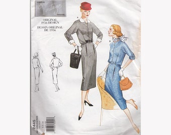 1950s Dress Pattern Vogue 2445 Bust 30.5-32.5 Back Blouson Bodice Reissue of Vintage 1956 Sewing Pattern Uncut Unused Sewing Pattern ON SALE